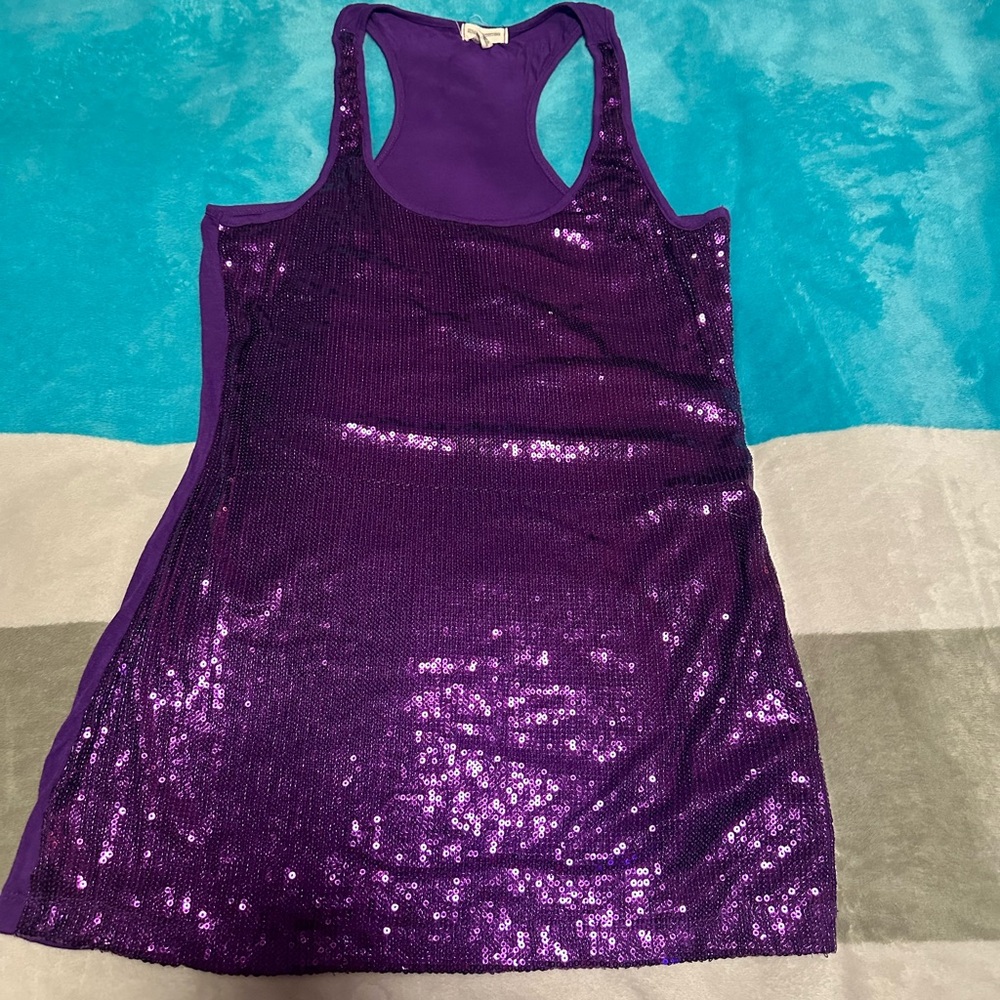Zenana Outfitters Shimmering Purple Tank Top